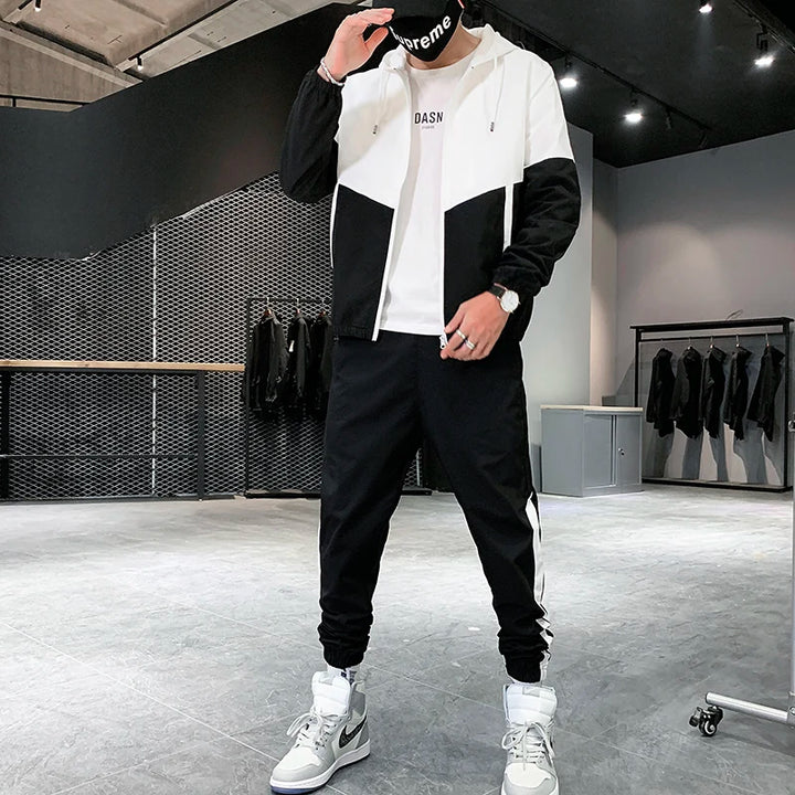 Men 2 piece set Tracksuit Casual Joggers