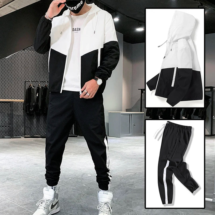 Men 2 piece set Tracksuit Casual Joggers