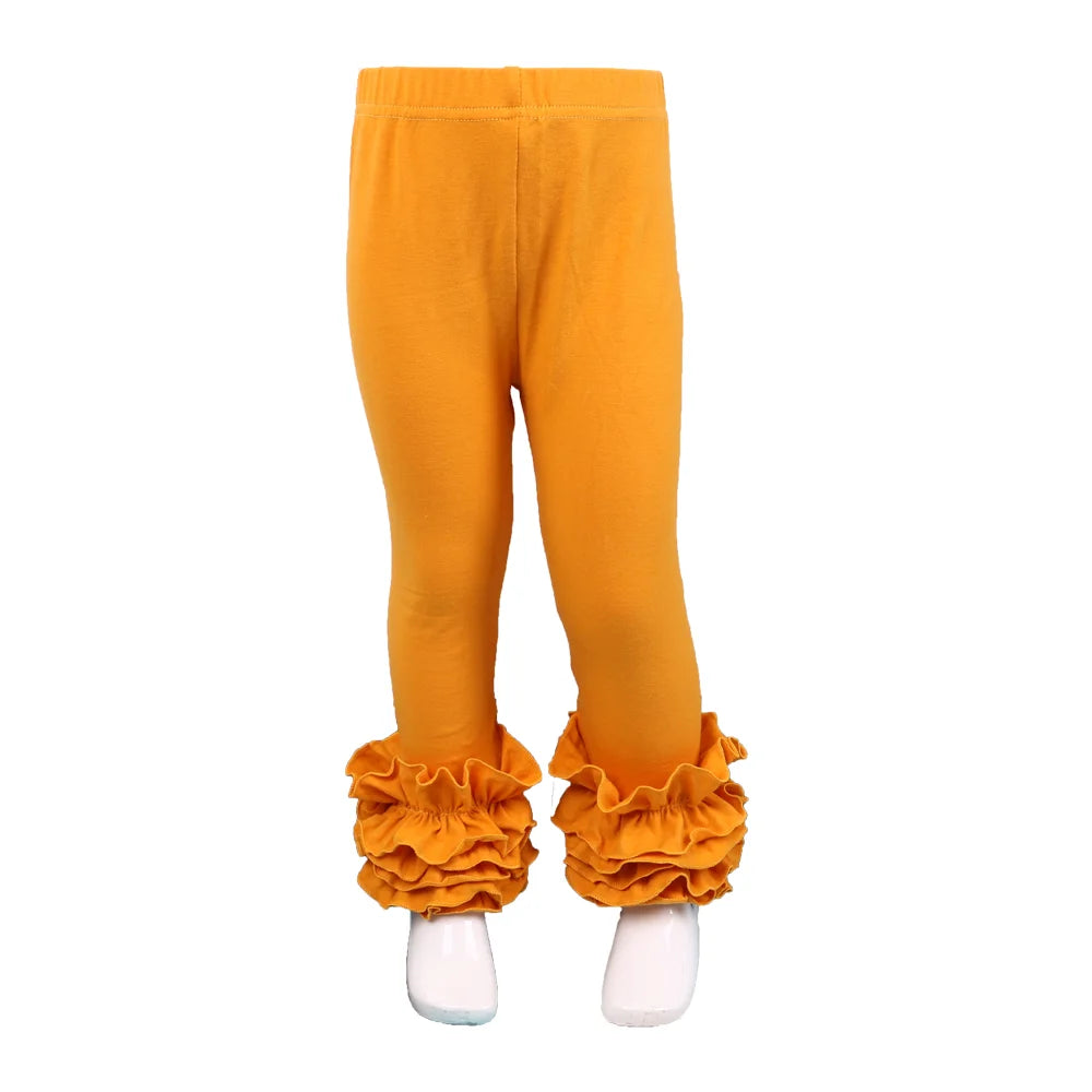 Candy Colors Children Girls Ruffle Leggings Toddler Baby Cotton Bottoms Pencil Pants Spring Autumn Kids Long Trousers