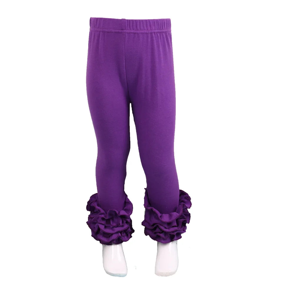 Candy Colors Children Girls Ruffle Leggings Toddler Baby Cotton Bottoms Pencil Pants Spring Autumn Kids Long Trousers