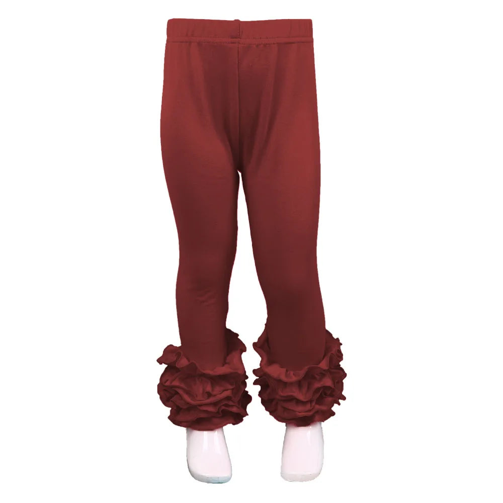 Candy Colors Children Girls Ruffle Leggings Toddler Baby Cotton Bottoms Pencil Pants Spring Autumn Kids Long Trousers