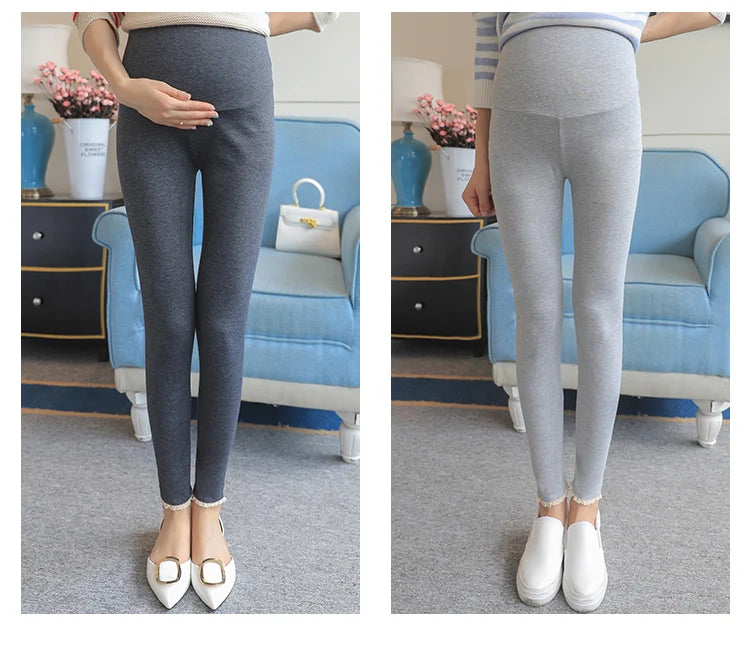 Winter Pregnant Women Black Leggings for Maternity Warm Soft Velvet Pants Pregnancy Inner Wool Clothes Ropa Mujer Embarazada