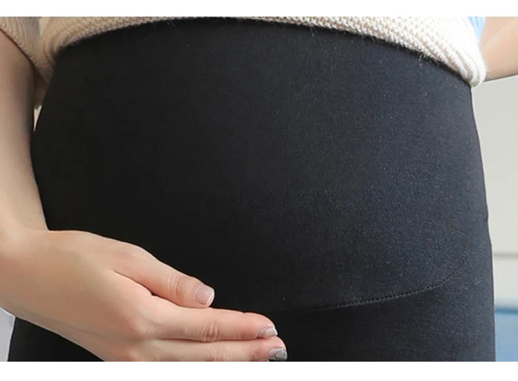 Winter Pregnant Women Black Leggings for Maternity Warm Soft Velvet Pants Pregnancy Inner Wool Clothes Ropa Mujer Embarazada