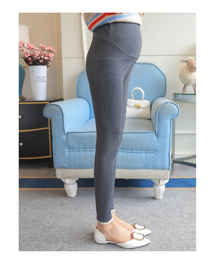 Winter Pregnant Women Black Leggings for Maternity Warm Soft Velvet Pants Pregnancy Inner Wool Clothes Ropa Mujer Embarazada