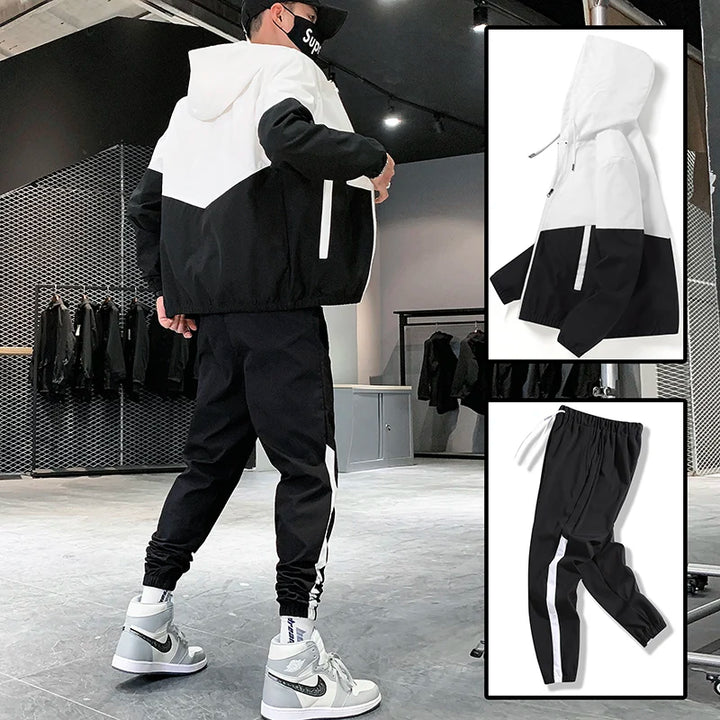 Men 2 piece set Tracksuit Casual Joggers