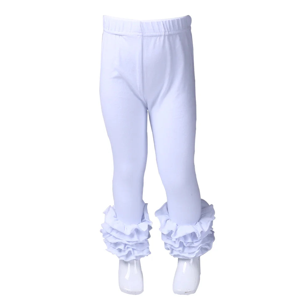 Candy Colors Children Girls Ruffle Leggings Toddler Baby Cotton Bottoms Pencil Pants Spring Autumn Kids Long Trousers