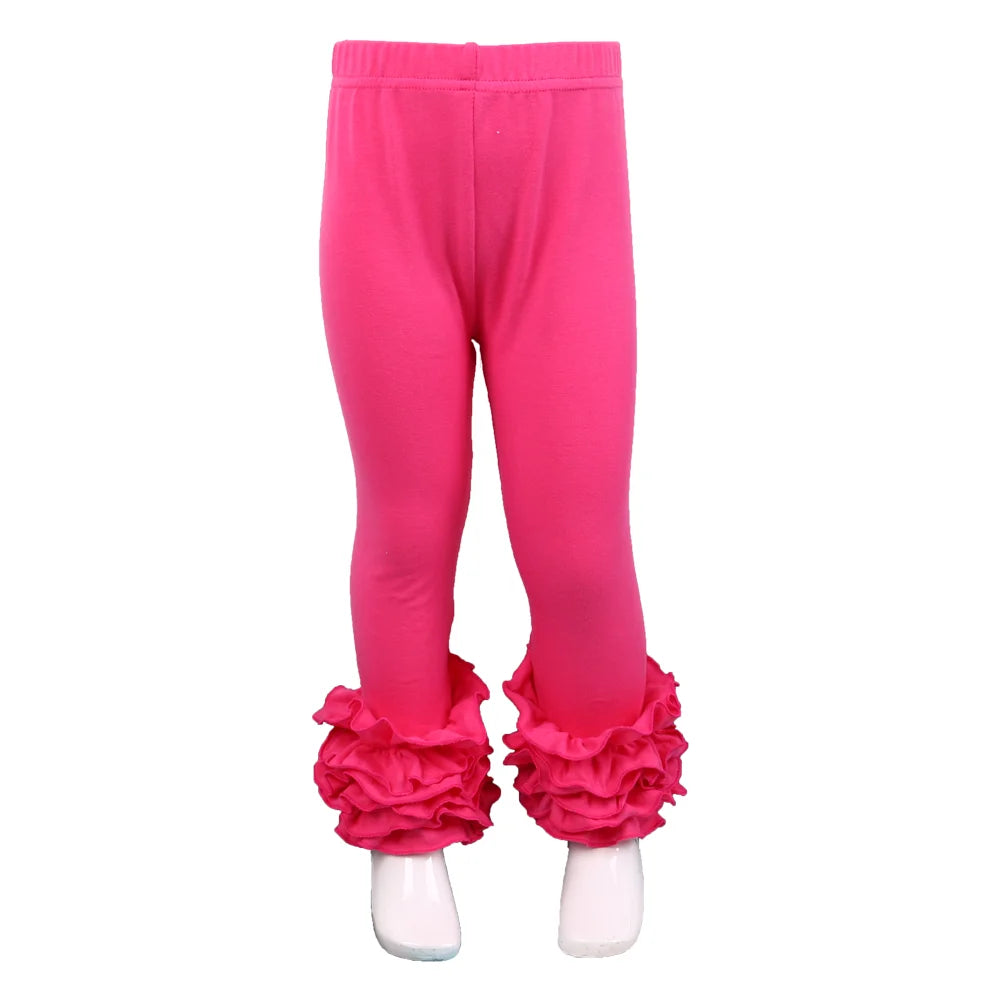 Candy Colors Children Girls Ruffle Leggings Toddler Baby Cotton Bottoms Pencil Pants Spring Autumn Kids Long Trousers