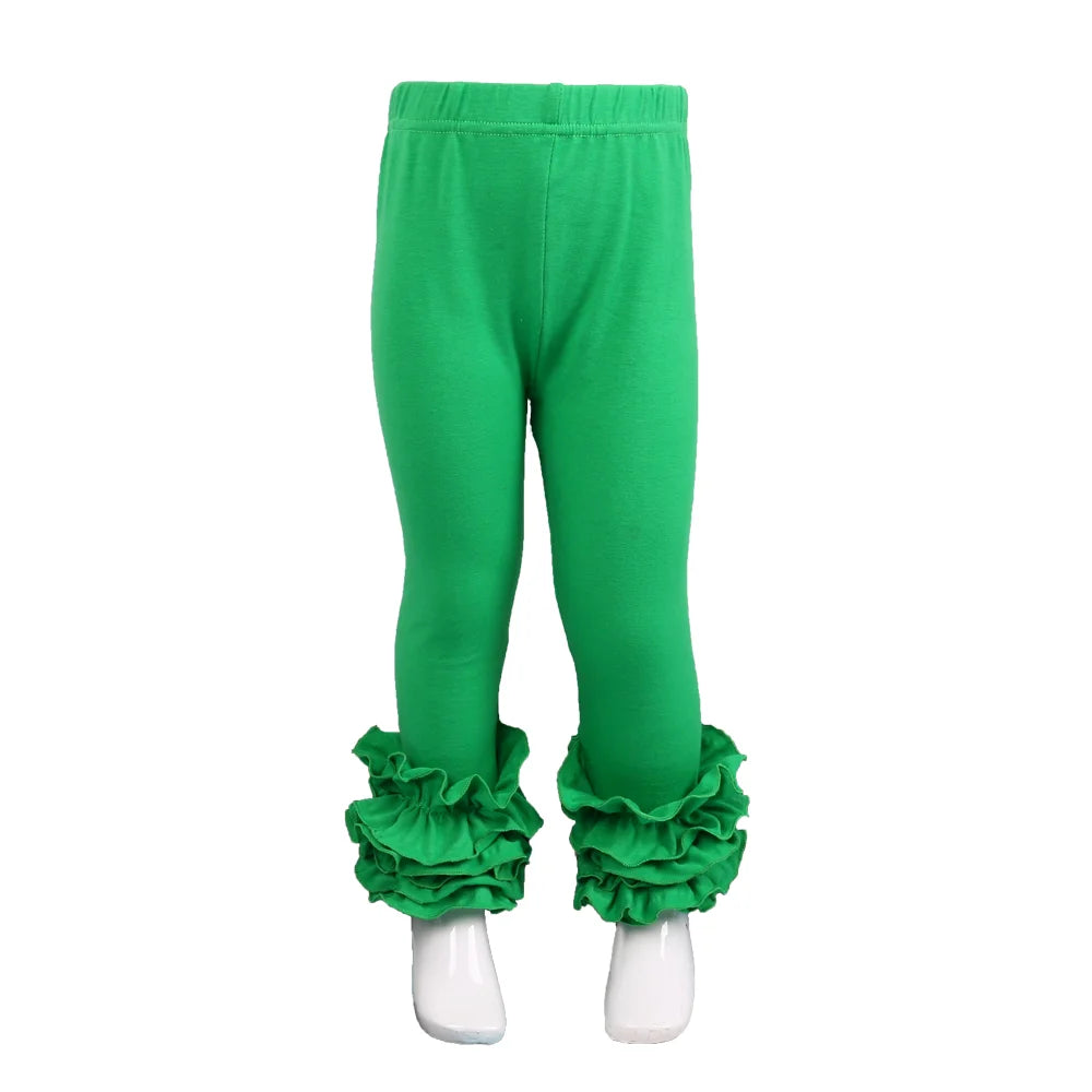 Candy Colors Children Girls Ruffle Leggings Toddler Baby Cotton Bottoms Pencil Pants Spring Autumn Kids Long Trousers