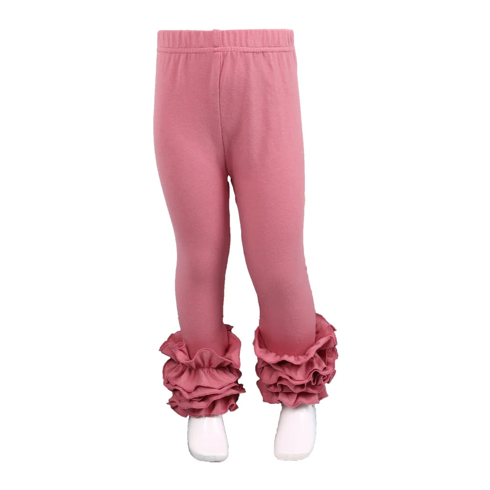 Candy Colors Children Girls Ruffle Leggings Toddler Baby Cotton Bottoms Pencil Pants Spring Autumn Kids Long Trousers