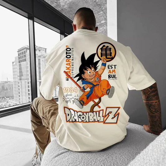 2024 New Anime Dragon Ball Z Goku Men Super Large T-Shirt Printed Cosplay Summer Cotton Short Sleeve Top Casual Fashion Clothing