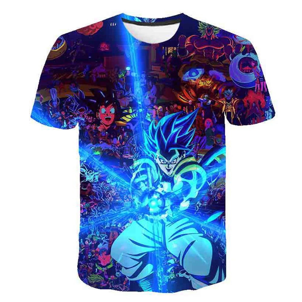 2024 T-shirts Kids Clothing Men's T-shirt Trend Dragon Ball Z Hip Hop Streetwear Goku Super Saiya Tops Fashion Children's New