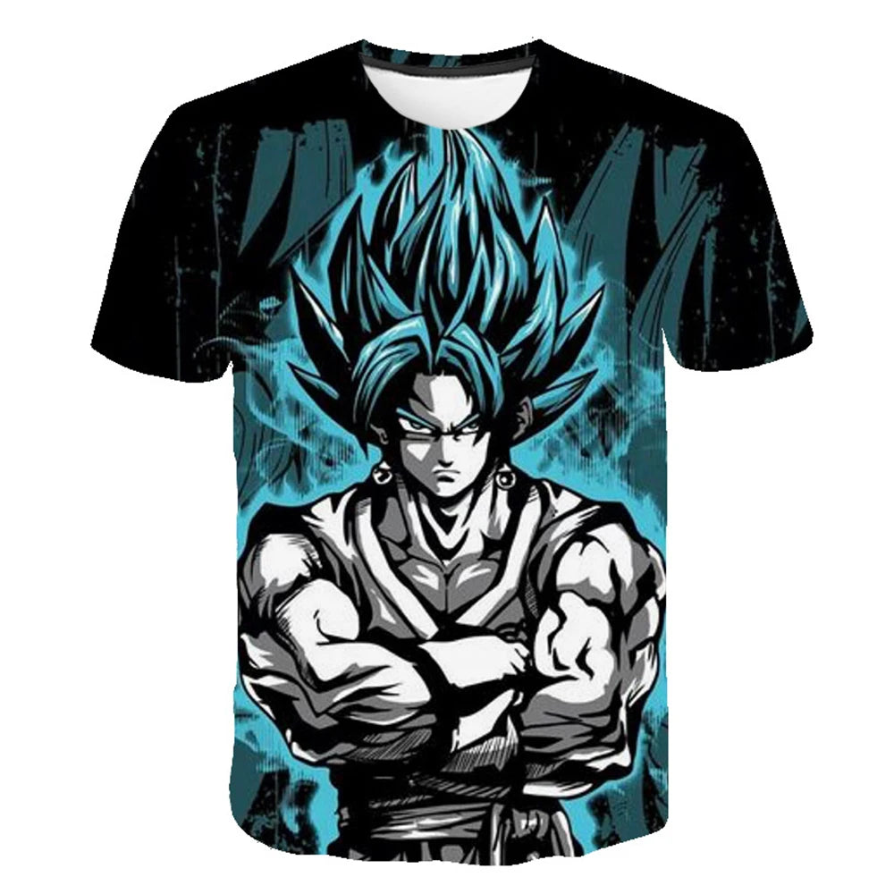 2024 T-shirts Kids Clothing Men's T-shirt Trend Dragon Ball Z Hip Hop Streetwear Goku Super Saiya Tops Fashion Children's New