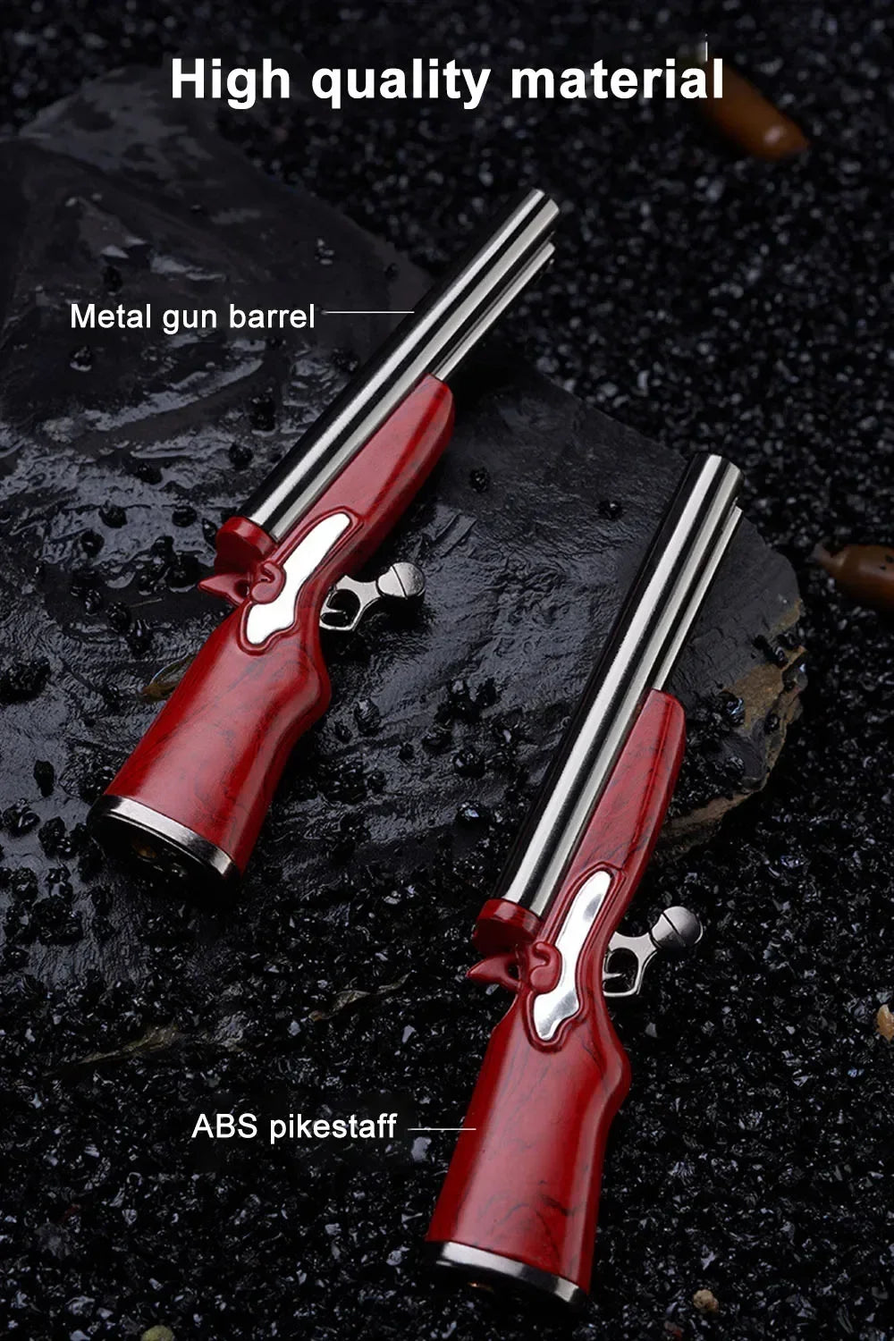 2024 Windproof Double Flame Gun Lighter Creative Double Jet Butane Gas Open Flame Mini Lighter Smoking Accessories Men's Gift