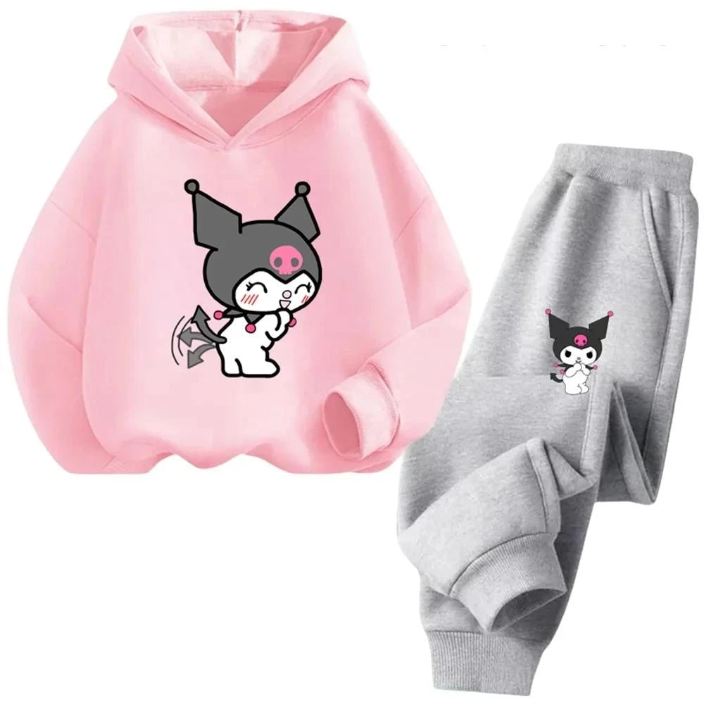 Funny Fashion Hoodie 90s Y2k Gothic Hoodies Kuromi Japanese Kuromi Hoodie Set Girls Sweatshirt Clothes Tops Sweatshirt Clothing