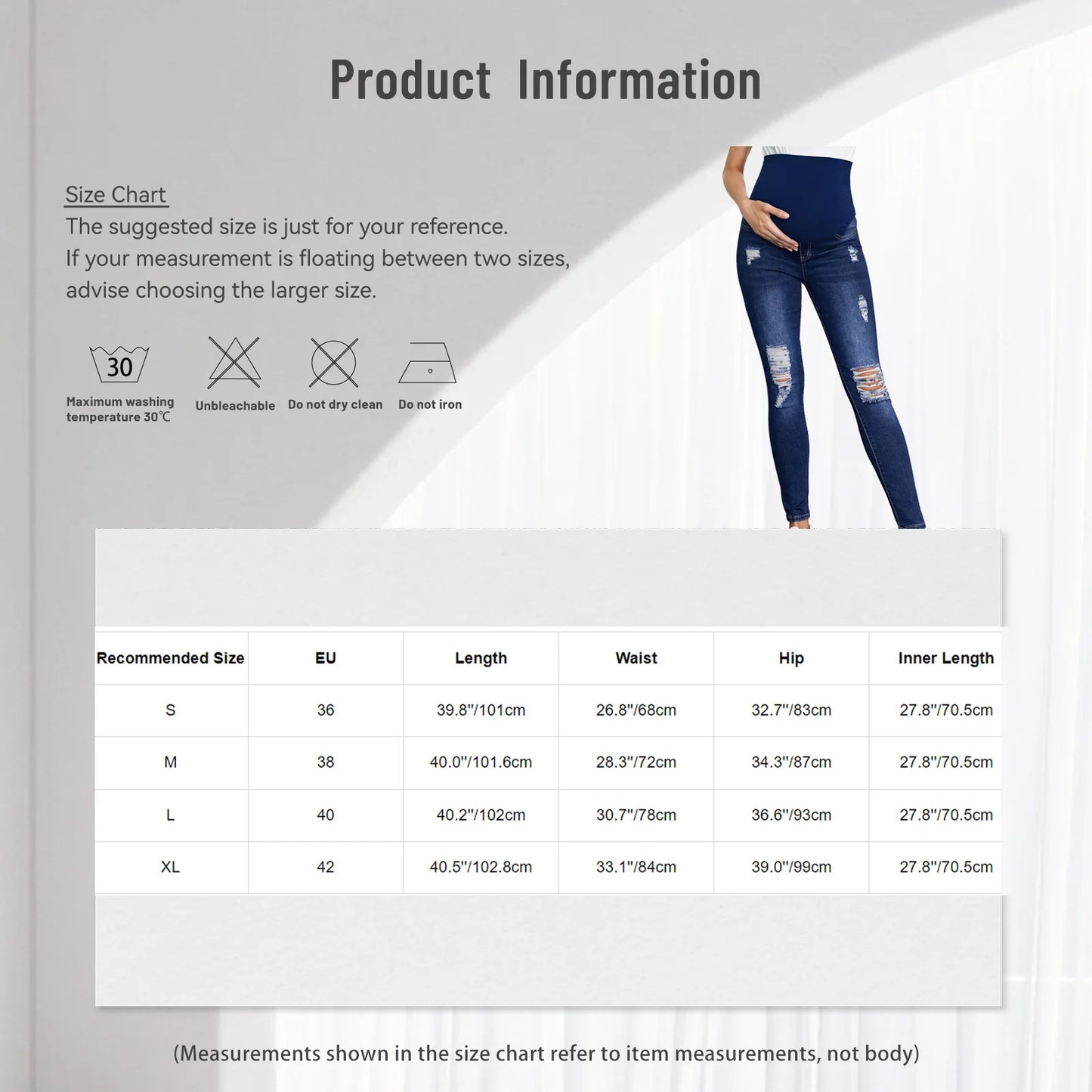 Maternity Fashion Casual Jeans High Waist Support Belly Hip Lifting Elastic Denim Pants for Daily Work Loungewear Streetwear