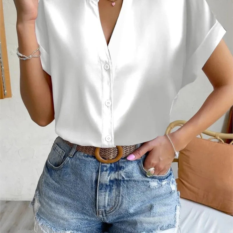 Summer Women's V-neck Shirt