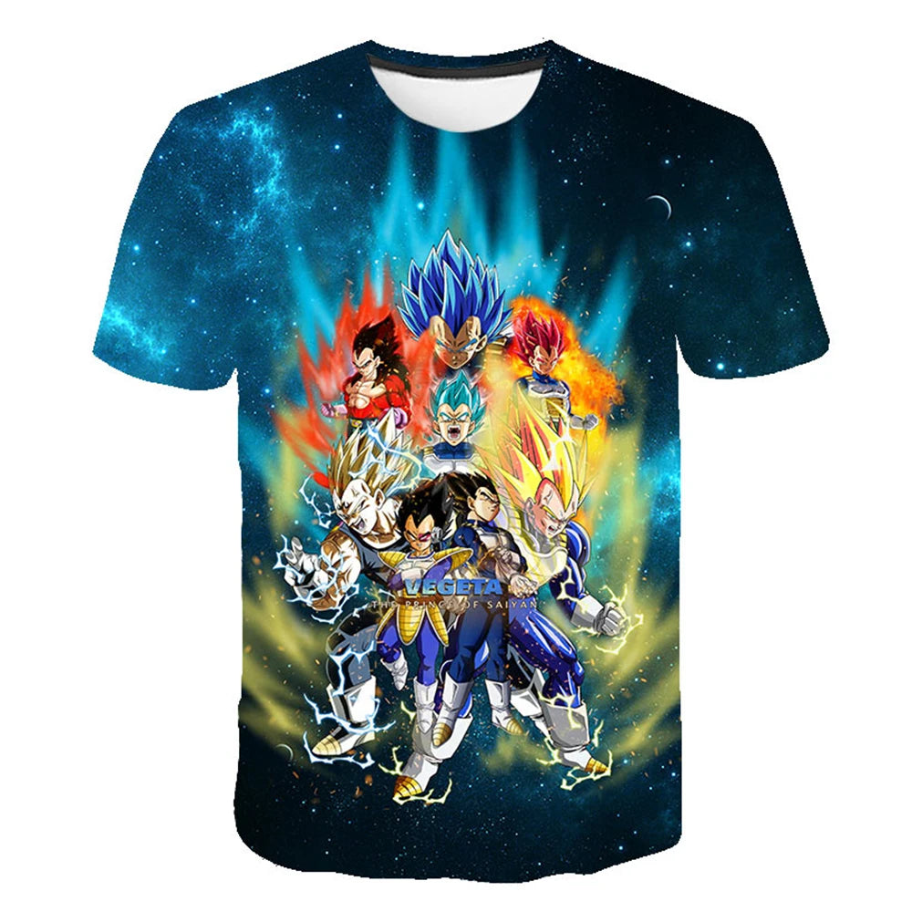 2024 T-shirts Kids Clothing Men's T-shirt Trend Dragon Ball Z Hip Hop Streetwear Goku Super Saiya Tops Fashion Children's New