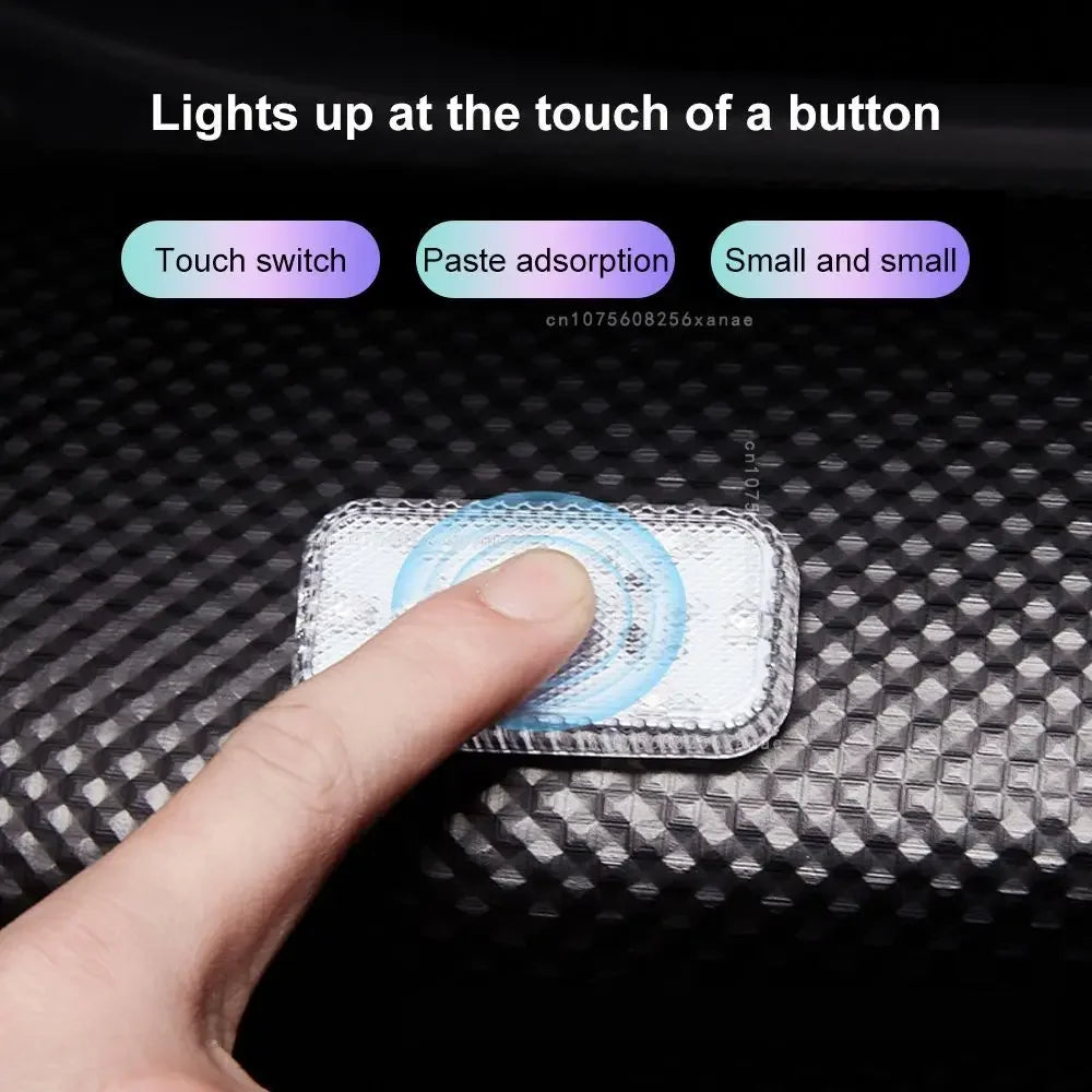 Mini 5V LED Touch Light - Wireless Car Interior Lighting with USB Charging Rechargeable for Roof Ceiling Reading Door Foot Trunk