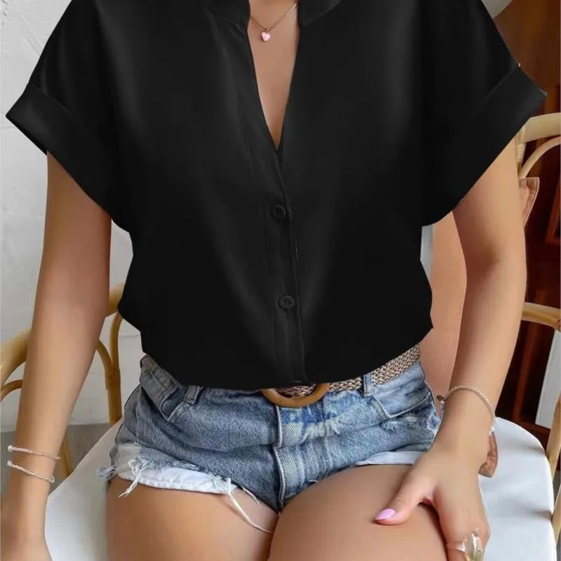 Summer Women's V-neck Shirt