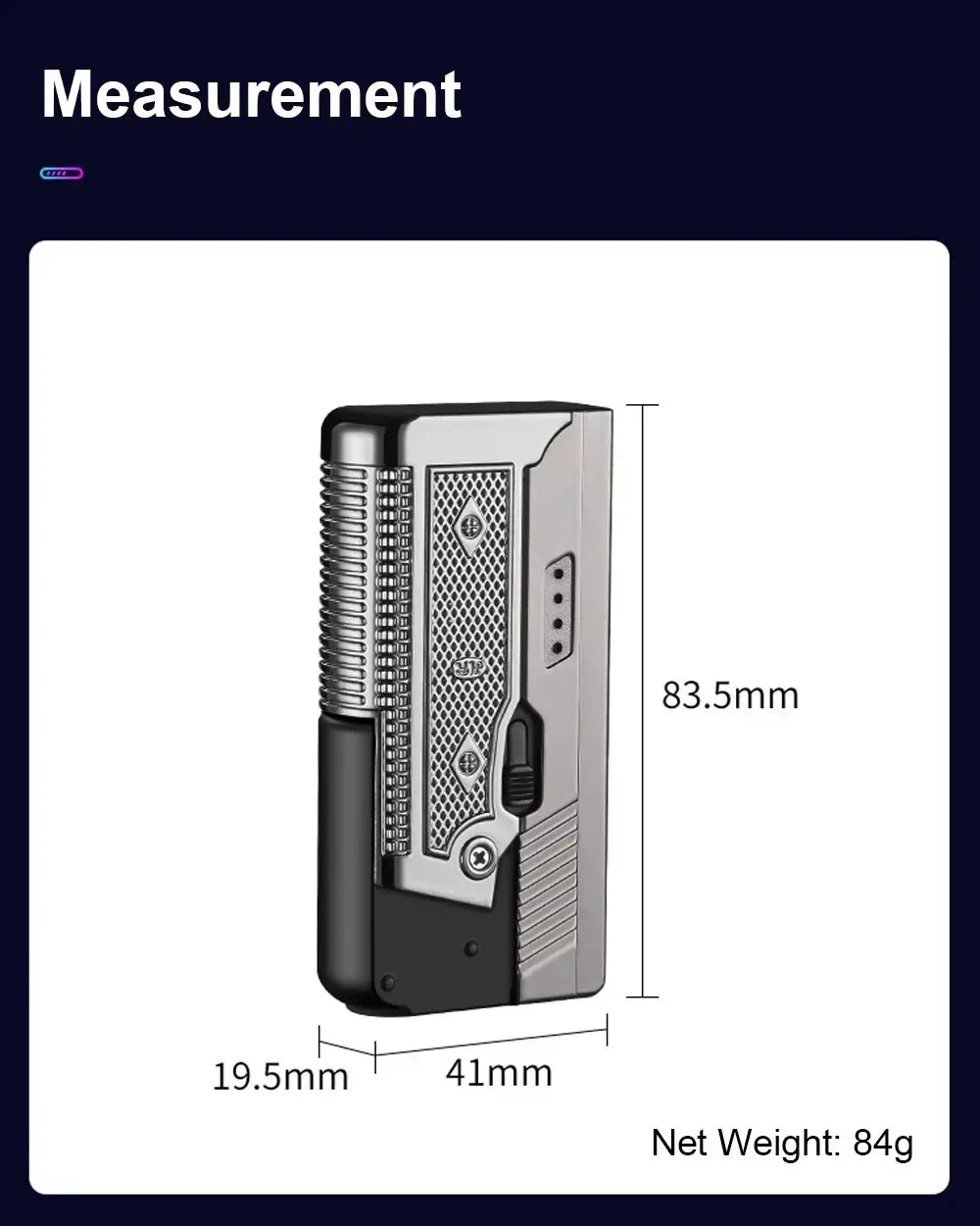 New Gas Electric Dual Flame Lighter Foldable Pistol Shaped Butane USB Lighter Cool Smoking Cigar Tool Birthday Gift