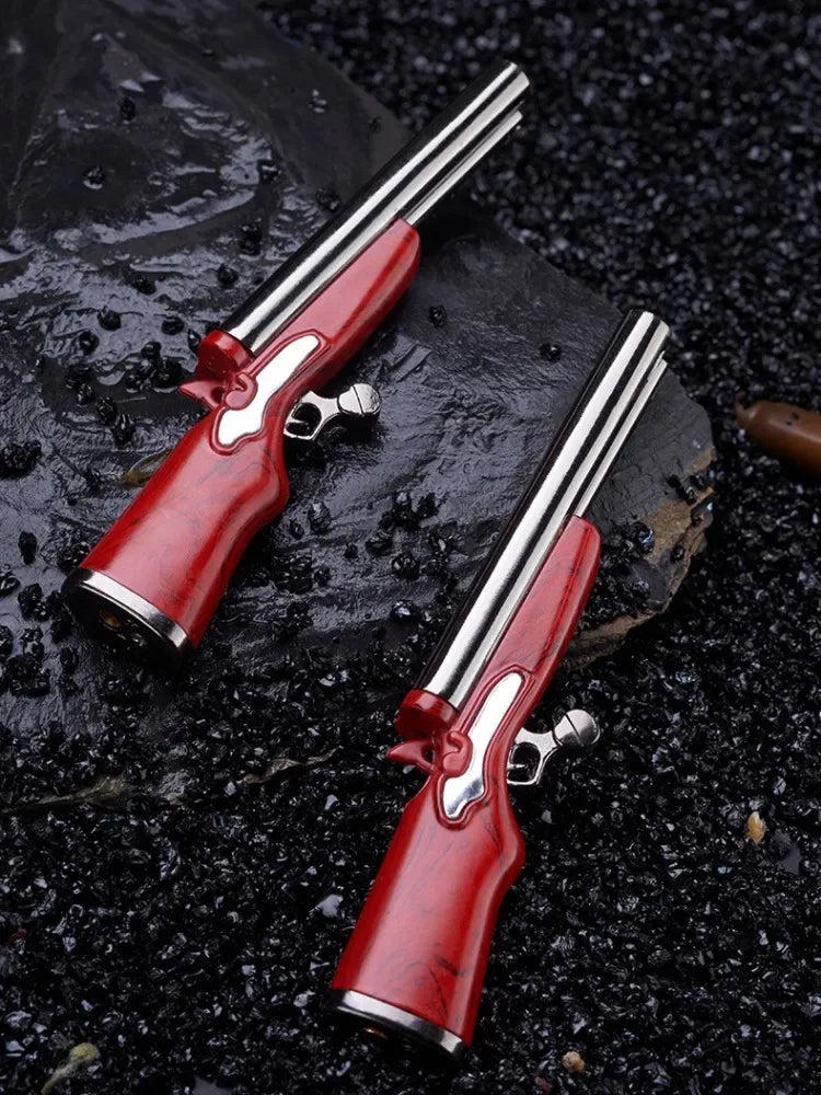 Mini Gun Dual Flames Lighter Refillable Butane Gas Open Flame Lighters Smoking Accessories Gifts For Men Dropshipping Suppliers