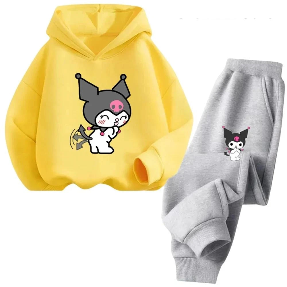 Funny Fashion Hoodie 90s Y2k Gothic Hoodies Kuromi Japanese Kuromi Hoodie Set Girls Sweatshirt Clothes Tops Sweatshirt Clothing