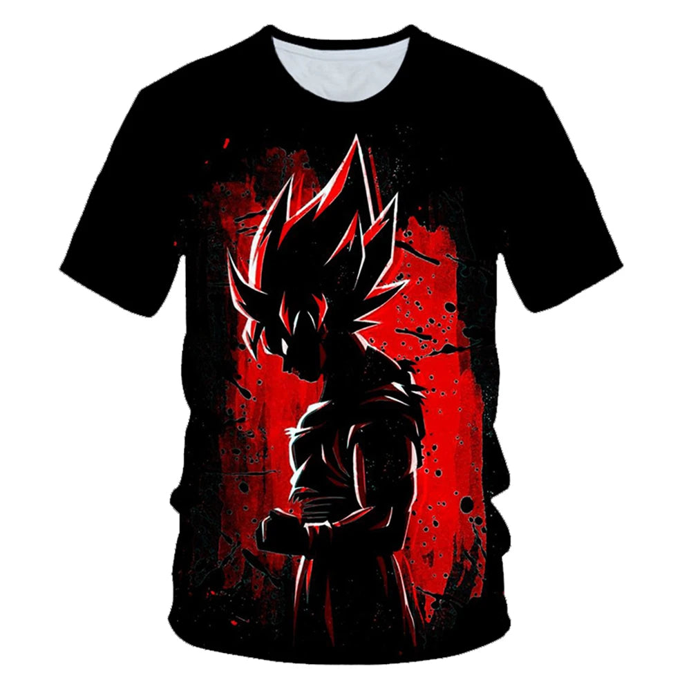 2024 T-shirts Kids Clothing Men's T-shirt Trend Dragon Ball Z Hip Hop Streetwear Goku Super Saiya Tops Fashion Children's New