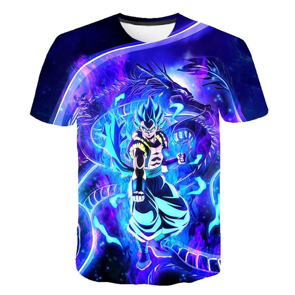 2024 T-shirts Kids Clothing Men's T-shirt Trend Dragon Ball Z Hip Hop Streetwear Goku Super Saiya Tops Fashion Children's New