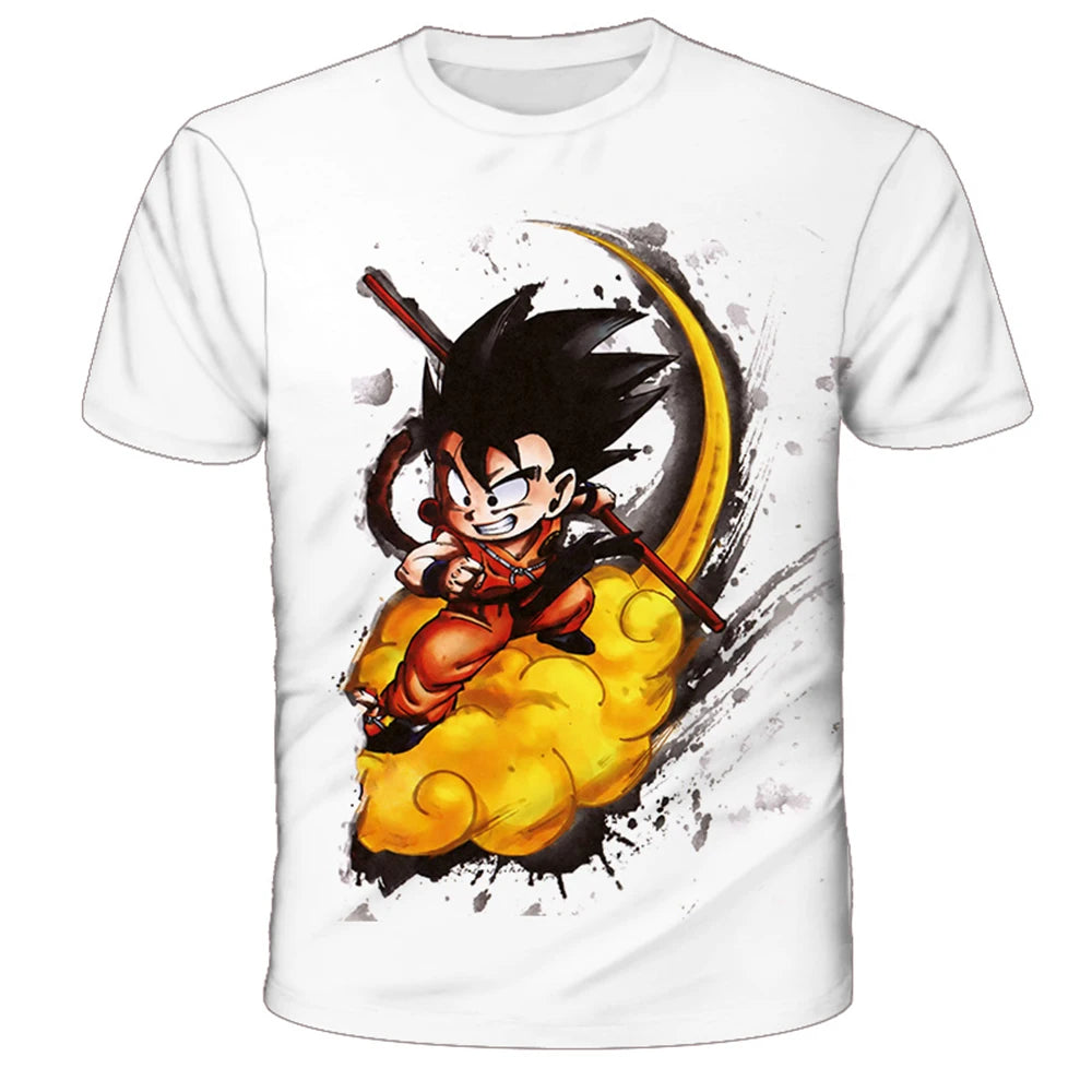 2024 T-shirts Kids Clothing Men's T-shirt Trend Dragon Ball Z Hip Hop Streetwear Goku Super Saiya Tops Fashion Children's New