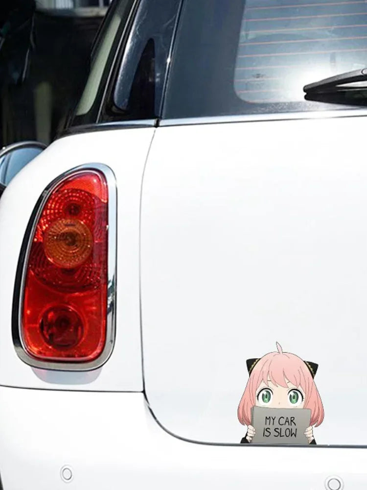 13cm Spy Family Anya Forger My Car Is Slow Anime Decals Sticker