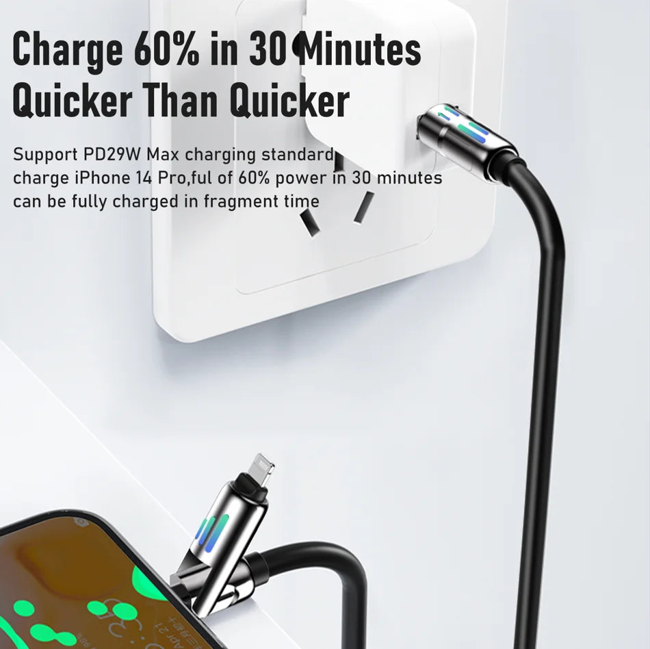 TUTI-USB Fast Charging Cable, 2-in-2, PD240W, Colorful Ambient Light, Liquid Silicone Material, iPhone, Samsung, Huawei, Xiaomi