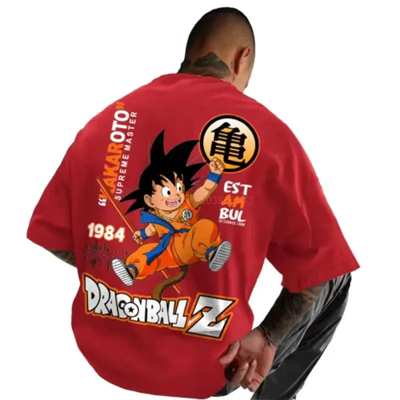 2024 New Anime Dragon Ball Z Goku Men Super Large T-Shirt Printed Cosplay Summer Cotton Short Sleeve Top Casual Fashion Clothing