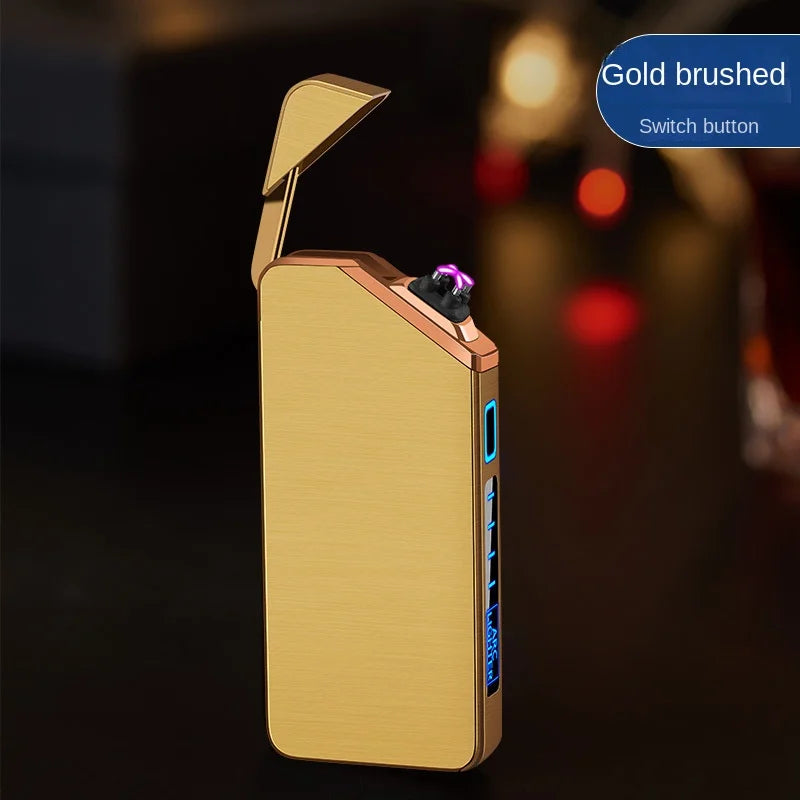 lighter electric recharge usb plasma cigarette windproof Smoking Accessories cool Laser induced double arc Men's Gift lighters