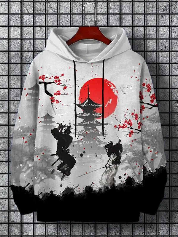 2024 New Autumn And Winter Men's Hoodies Japanese Harajuku Fashion Casual Sports Hoodies Anime Patterns Autumn And Winter