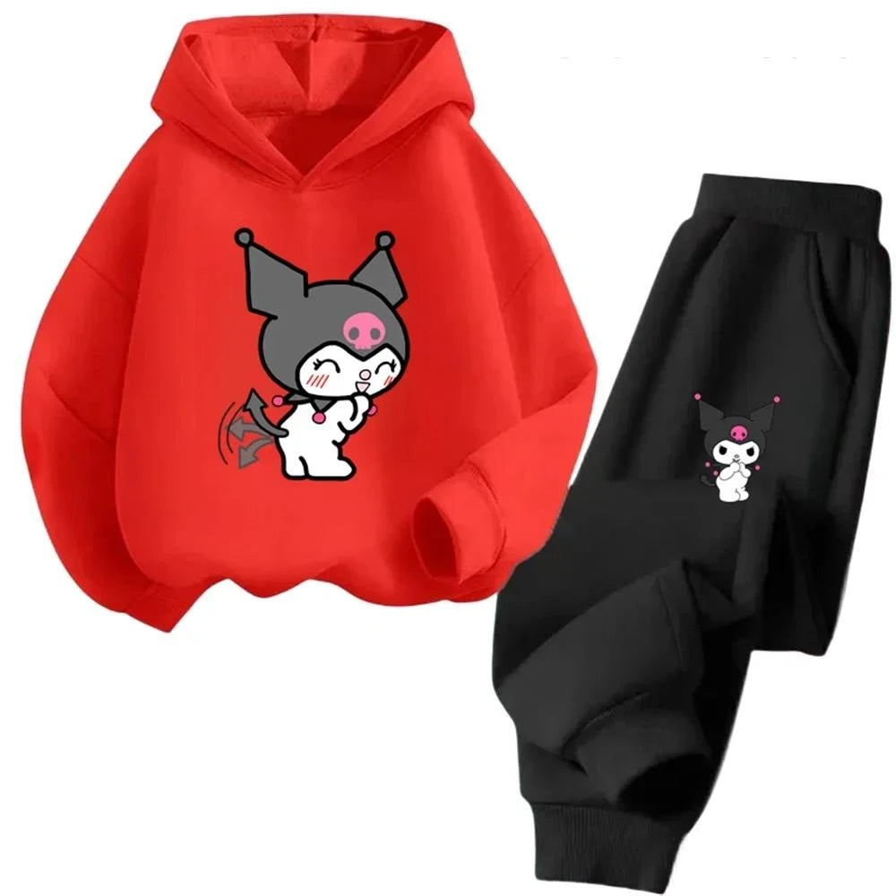 Funny Fashion Hoodie 90s Y2k Gothic Hoodies Kuromi Japanese Kuromi Hoodie Set Girls Sweatshirt Clothes Tops Sweatshirt Clothing