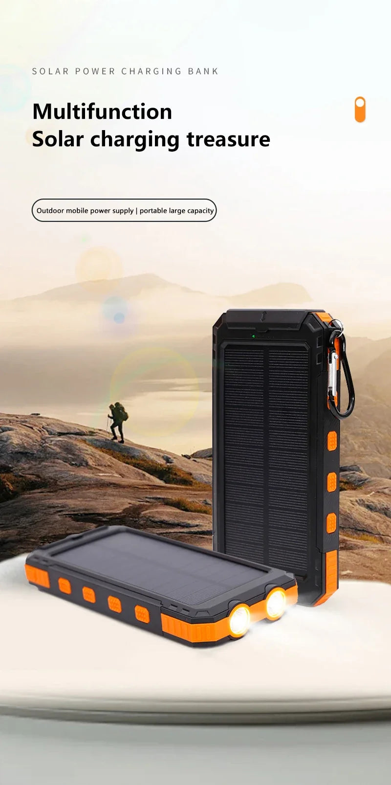 Xiaomi 200000mAh Solar Power Bank Portable Large Capacity Charger Compatible with IOS Android USB-A and USB-C Fast Charging