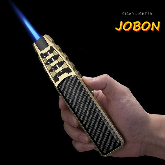 JOBON Metal Outdoor Windproof Butane Gas Lighter Turbine Torch Blue Flame Strong Fire Pistol Kitchen BBQ Baking Camping Tools