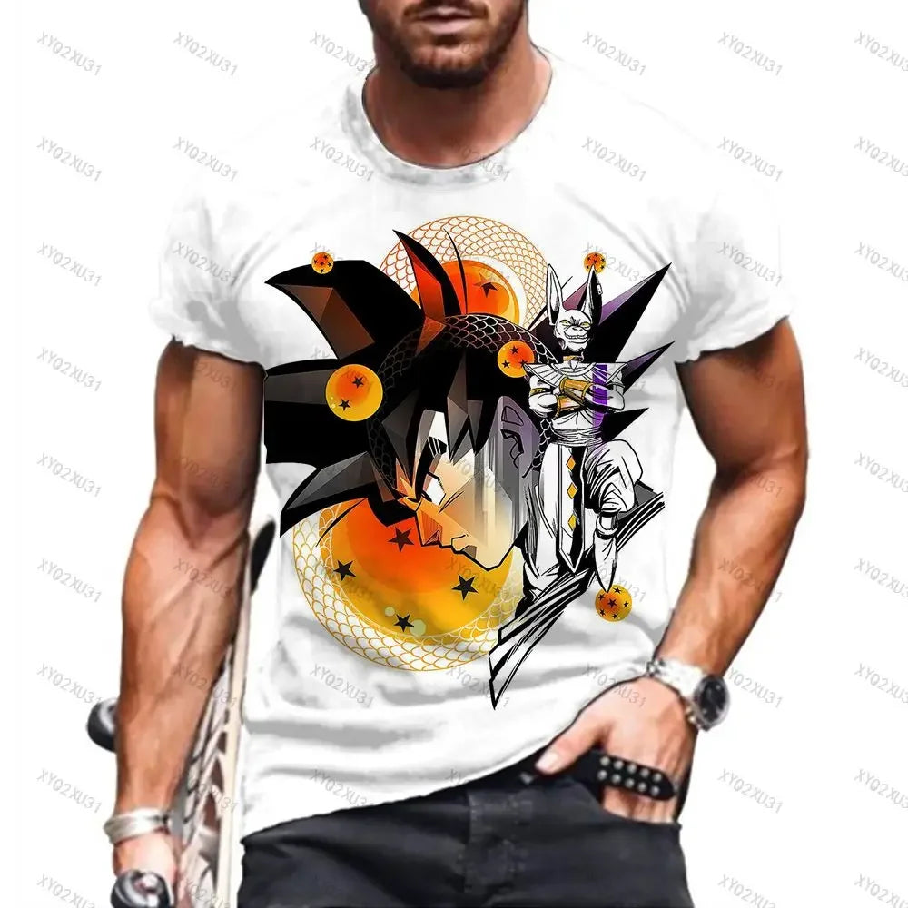 New  Anime Dragon Ball Kids Tshirt Tops Vegeta Men Essentials Dragon Ball z Goku Fashion Harajuku Short Sleeve Men T-shirts