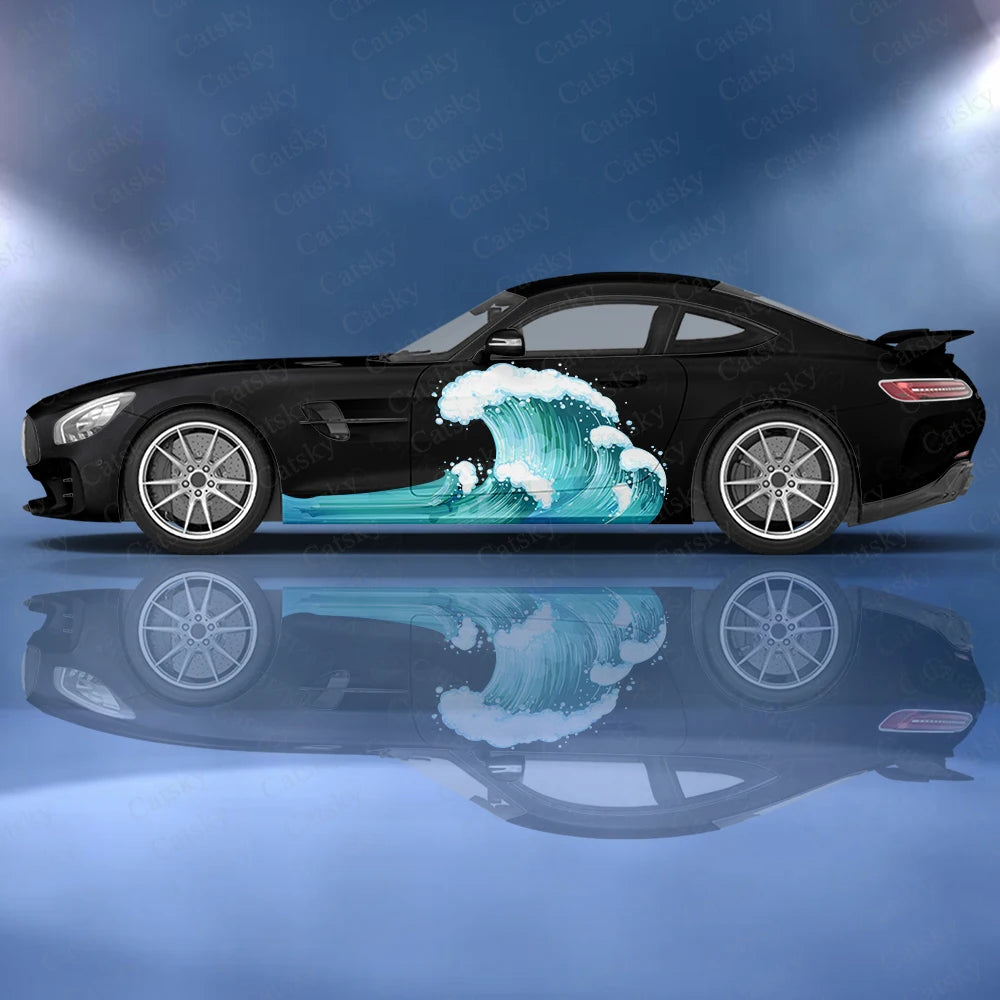 Waves art car decals Auto paint Packaging decals GM decals fit most auto decals auto custom car Packaging accessories stickers