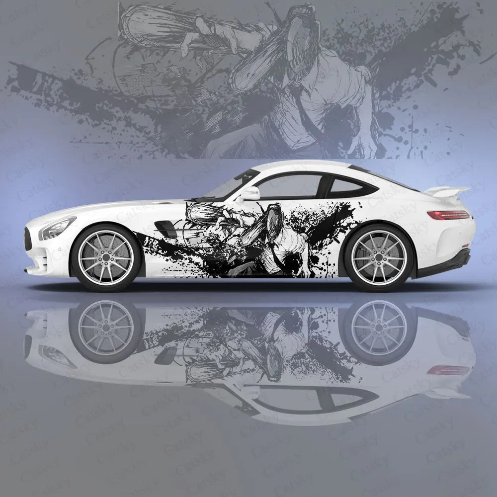 Chainsaw Man Anime Car Wrap