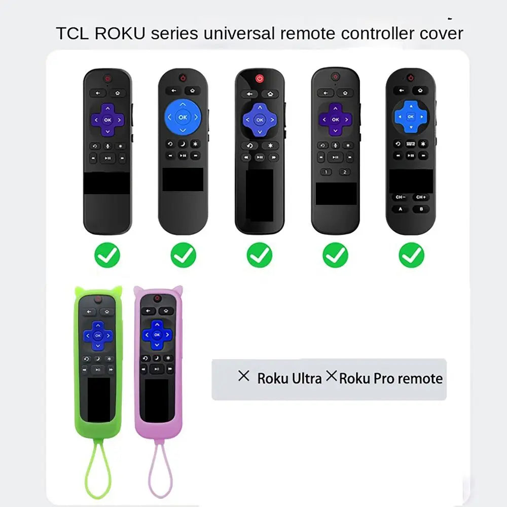 Wrist Strip TV Remote Control Cover Cute Cat Ear Design Silicone Glow in The Dark Luminous Control Cover Dust Proof