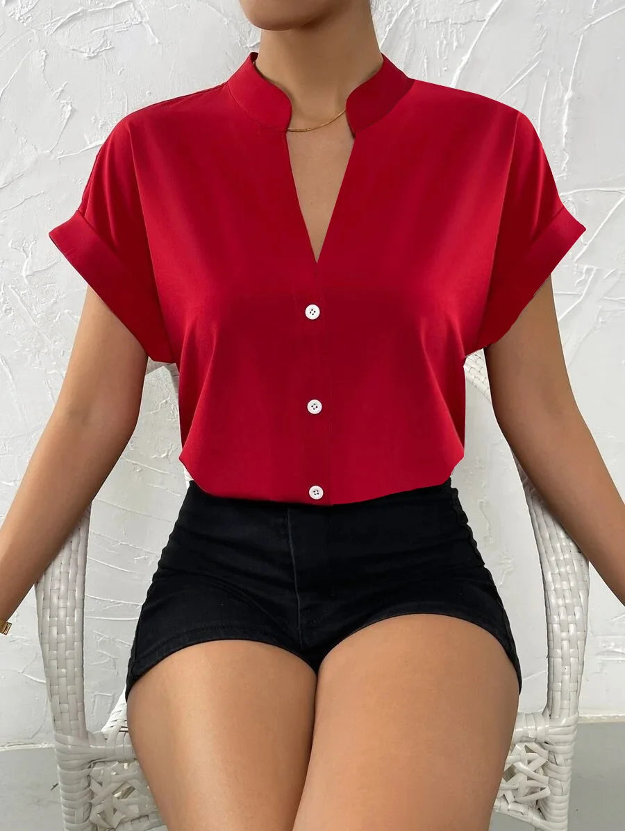 Summer Women's V-neck Shirt