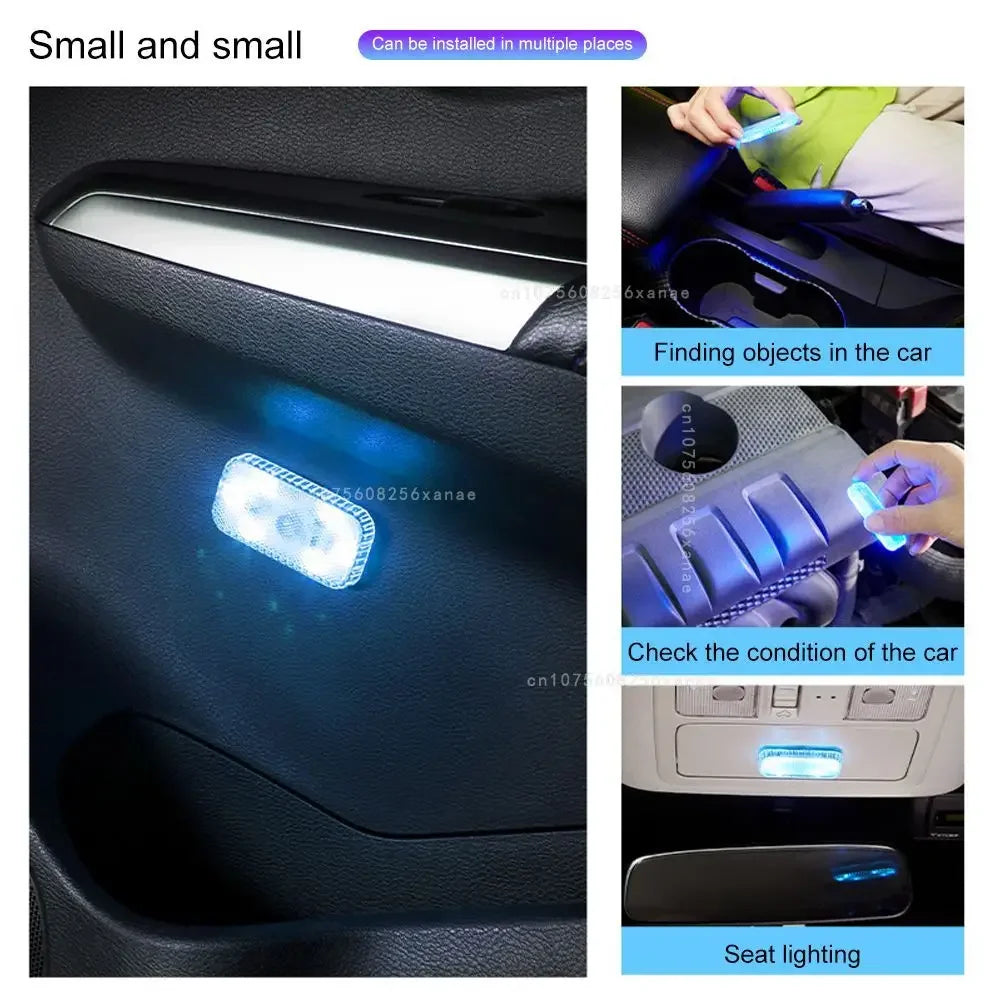 Mini 5V LED Touch Light - Wireless Car Interior Lighting with USB Charging Rechargeable for Roof Ceiling Reading Door Foot Trunk