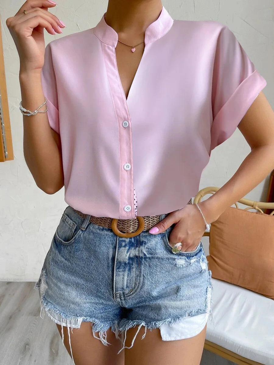 Summer Women's V-neck Shirt