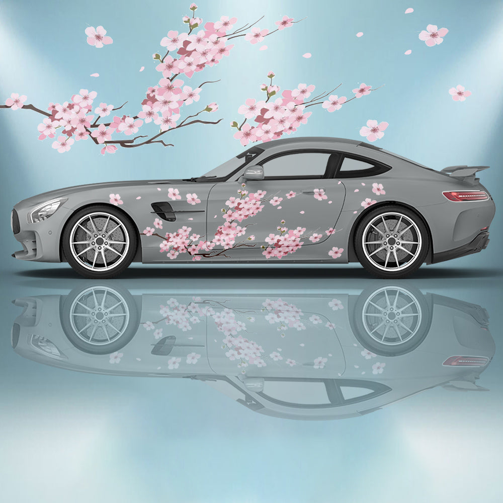 flower sakura pink Car stickers side graphics car modification accessories pain racing packaging decals decorative stickers