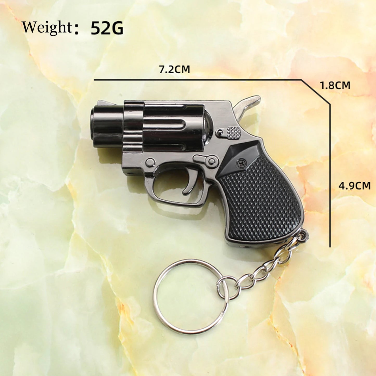 Cool Gun Shape Jet Flame Torch Lighter Windproof Adjustable Flame Refillable Butane for Cigar Gifts Outdoor (Without Butane Gas)