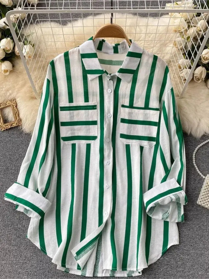 Spring Summer Striped Blouse