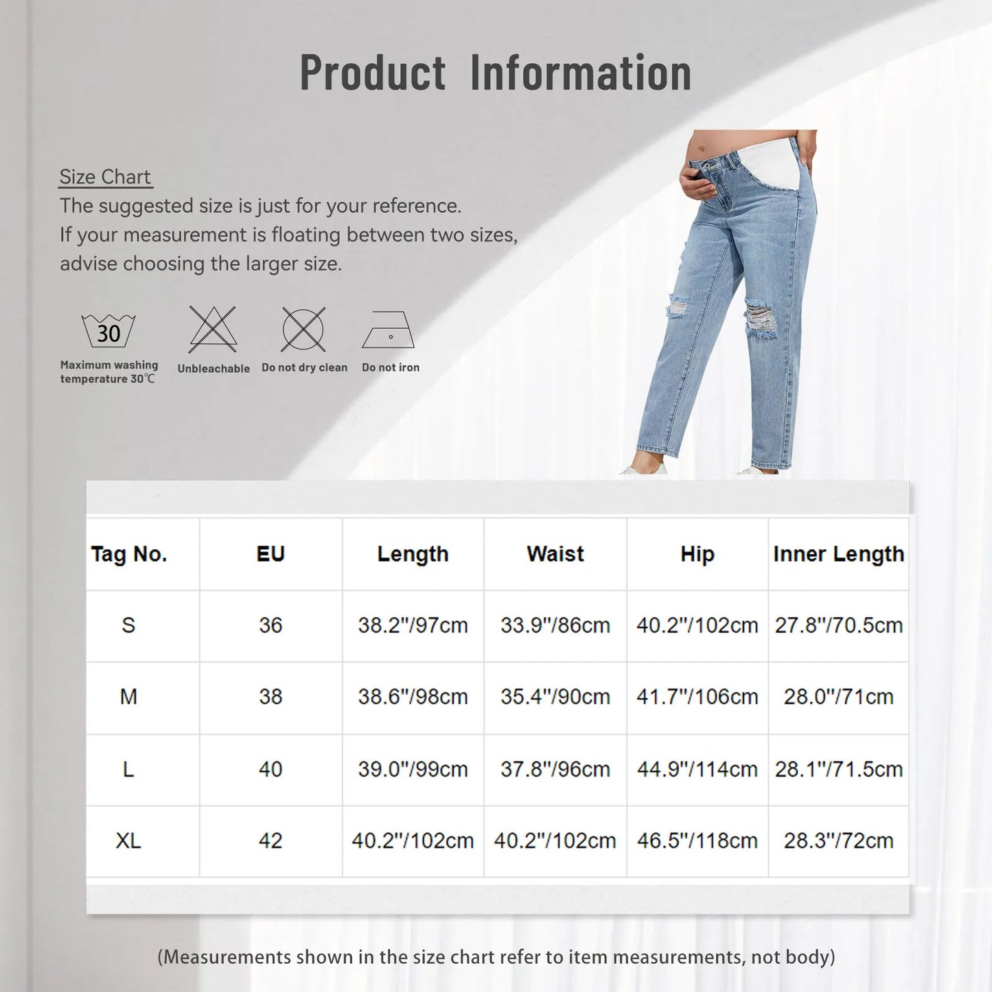 Maternity Fashion Casual Jeans High Waist Support Belly Hip Lifting Elastic Denim Pants for Daily Work Loungewear Streetwear