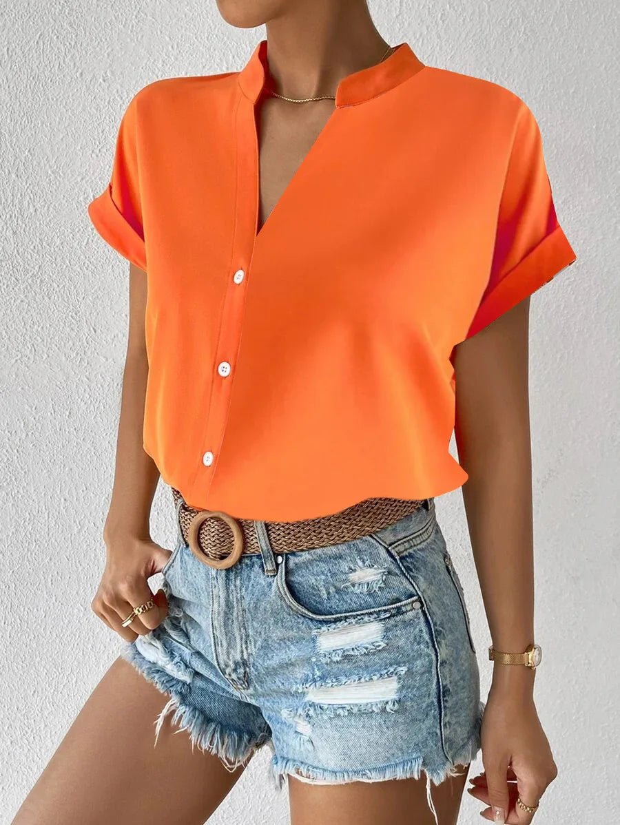 Summer Women's V-neck Shirt