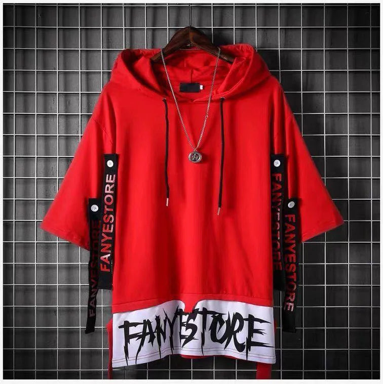 Fashion Men's Casual Streetwear Hooded T-Shirts Thin Stylish Hip Hop Techwear Y2k Anime Dacning Women Men's Clothing